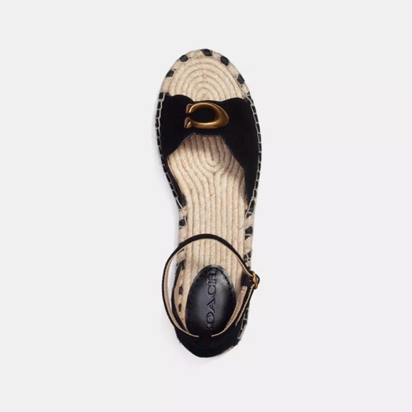 Coach Shoes - Coach Black and Tan Espadrille Flats